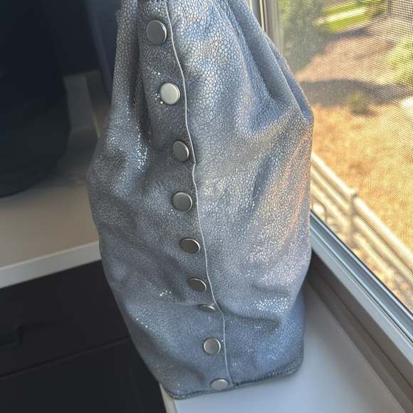 Hammitt Oliver Stingray Sparkly Bucket Tote Bag with Brushed Silver Rivets - Picture 6 of 12